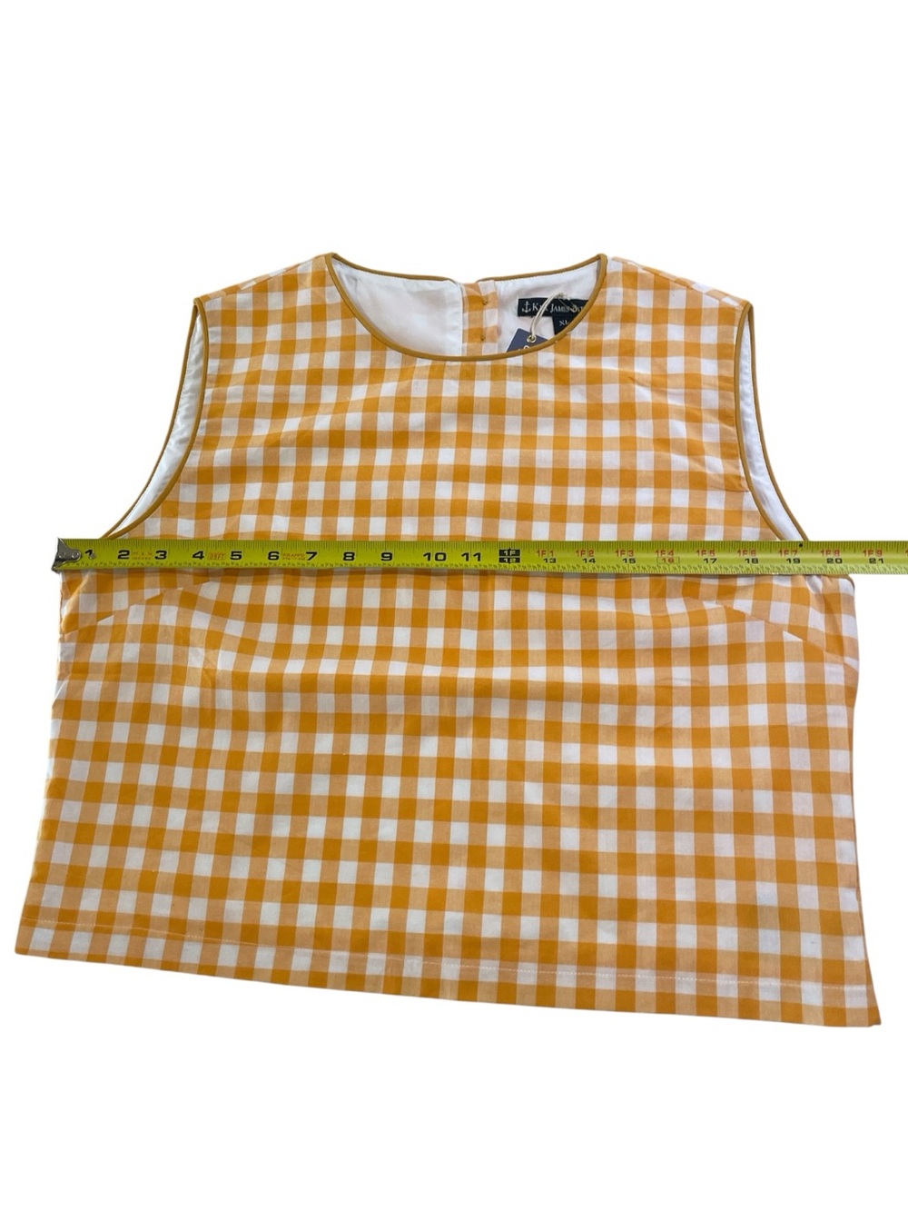 KIEL JAMES PATRICK Gingham Sleeveless Cropped Top Orange/white XL, NWT - Picture 11 of 14